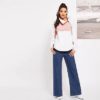 White Two Tone Autumn Minimalist Women - Image 2