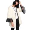 Women Faux Fur  Color Block Party Coats