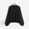 Pearl Beading Lantern Women Acrylic Sweater - Image 7