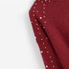 Pearl Beading Lantern Women Acrylic Sweater - Image 3