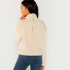Elegant High Neck Faux Fur Belted Solid Pullover Sweatshirt - Image 4