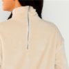 Elegant High Neck Faux Fur Belted Solid Pullover Sweatshirt - Image 5