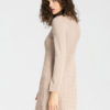 Apricot Sweater Dress Long Sleeve Knee Length High Collar Cable Knit Dress For Women - Image 4