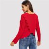 Asymmetrical Hem Pullover Sweatshirt Autumn Office Lady Women Sweatshirt