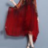 Batwing Sleeve Printed Irregular Hem Dress - Image 6