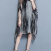 Batwing Sleeve Printed Irregular Hem Dress - Image 8