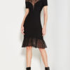 Club Dress Bateau Neck Short Sleeve Lace Semi Sheer Ruffles Mermaid Women's Bodycon Dresses - Image 3