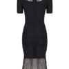Club Dress Bateau Neck Short Sleeve Lace Semi Sheer Ruffles Mermaid Women's Bodycon Dresses - Image 6
