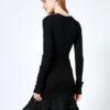 Black Knit Dress Lace Ruffle Long Sleeve Women Spring Dress - Image 6
