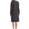 Black Knit Dress Round Neck Long Sleeve Split Women's Casual Dresses - Image 5