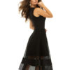 Black Long Dress V Neck Cocktail Sleeveless Sexy Party Dress - Image 3