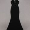 Black Party Dress Sexy Maxi Dress V Neck Lace Up Sleeveless Backless Evening Dress - Image 4