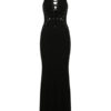 Black Party Dress Sexy Maxi Dress V Neck Lace Up Sleeveless Backless Evening Dress - Image 3