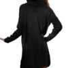 Black Sweater Dress High Collar Long Sleeve Knit Mini Dress - Image 4