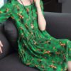 Bohemian Floral Pleated Dress