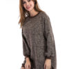 Brown Sweater Dress Long Sleeve Split Knitted Fall Dress - Image 3