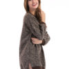 Brown Sweater Dress Long Sleeve Split Knitted Fall Dress - Image 4