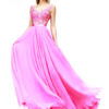 Chiffon Lace Evening Party Dress In Low Back