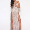 Club Dress Women's Strappy Sleeveless Sequins Low Back High Slit Semi Sheer Sexy Maxi Dress - Image 2