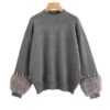 Crew Neck Casual Pullovers Autumn Elegant Long Sleeve Sweater - Image 5