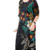 Elegant Flower Printed Silk Dress - Image 3