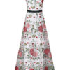 Floral Party Dress Maxi Formal Dress Backless Sleeveless Illusion Neckline Women Long Dress - Image 3