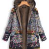 Floral Print Hooded Vintage Coats - Image 7
