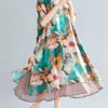 Floral Print Kortarmad Klanning
