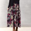 Floral Printed Patchwork Long Sleeve Maxi Dress - Image 4