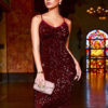 Glitter Bodycon Dress Sleeveless Sequins Shaping Sexy Party Dress - Image 5