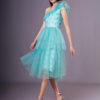 Green Tulle One Shoulder Short Homecoming Dress - Image 4