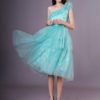 Green Tulle One Shoulder Short Homecoming Dress - Image 5