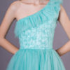 Green Tulle One Shoulder Short Homecoming Dress - Image 7