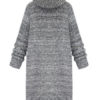 Grey Sweater Dress Turtleneck Long Sleeve Knitted Winter Dress