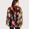 Multicolor Long Sleeve Collarless Casual Winter Fur Coats