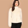 High Neck Zipper Back Sweatshirts Women Autumn Winter Pullover - Image 5