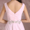 Homecoming Dress Chiffon V Neck Sleeveless Pleated Knee Length Cocktail Dress - Image 8