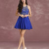 Illusion Beading Prom Dresses Royal Blue Sleeveless Short Cocktail Dress - Image 4