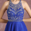 Illusion Beading Prom Dresses Royal Blue Sleeveless Short Cocktail Dress - Image 6