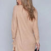 Knitted Mini Dress Long Sleeve Lace Up Khaki Sweater Dress - Image 5