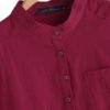 Long Sleeve Buttons Cotton Mini Shirt Dress - Image 8