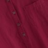 Long Sleeve Buttons Cotton Mini Shirt Dress - Image 9