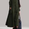 Long Sleeve Plate Buckles Pocket Hooded Maxi Dress - Image 9