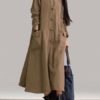 Long Sleeve Plate Buckles Pocket Hooded Maxi Dress - Image 10