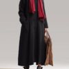 Long Sleeve Plate Buckles Pocket Hooded Maxi Dress - Image 3