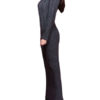 Long Sleeve Turtleneck Long Knitted Dress - Image 4