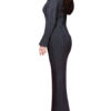 Long Sleeve Turtleneck Long Knitted Dress - Image 5