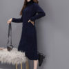 Long Sweater Dress Long Sleeve Dress Turtleneck Pockets Shaping Knit Dress - Image 11