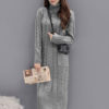Long Sweater Dress Long Sleeve Dress Turtleneck Pockets Shaping Knit Dress - Image 4