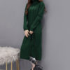 Long Sweater Dress Long Sleeve Dress Turtleneck Pockets Shaping Knit Dress - Image 6